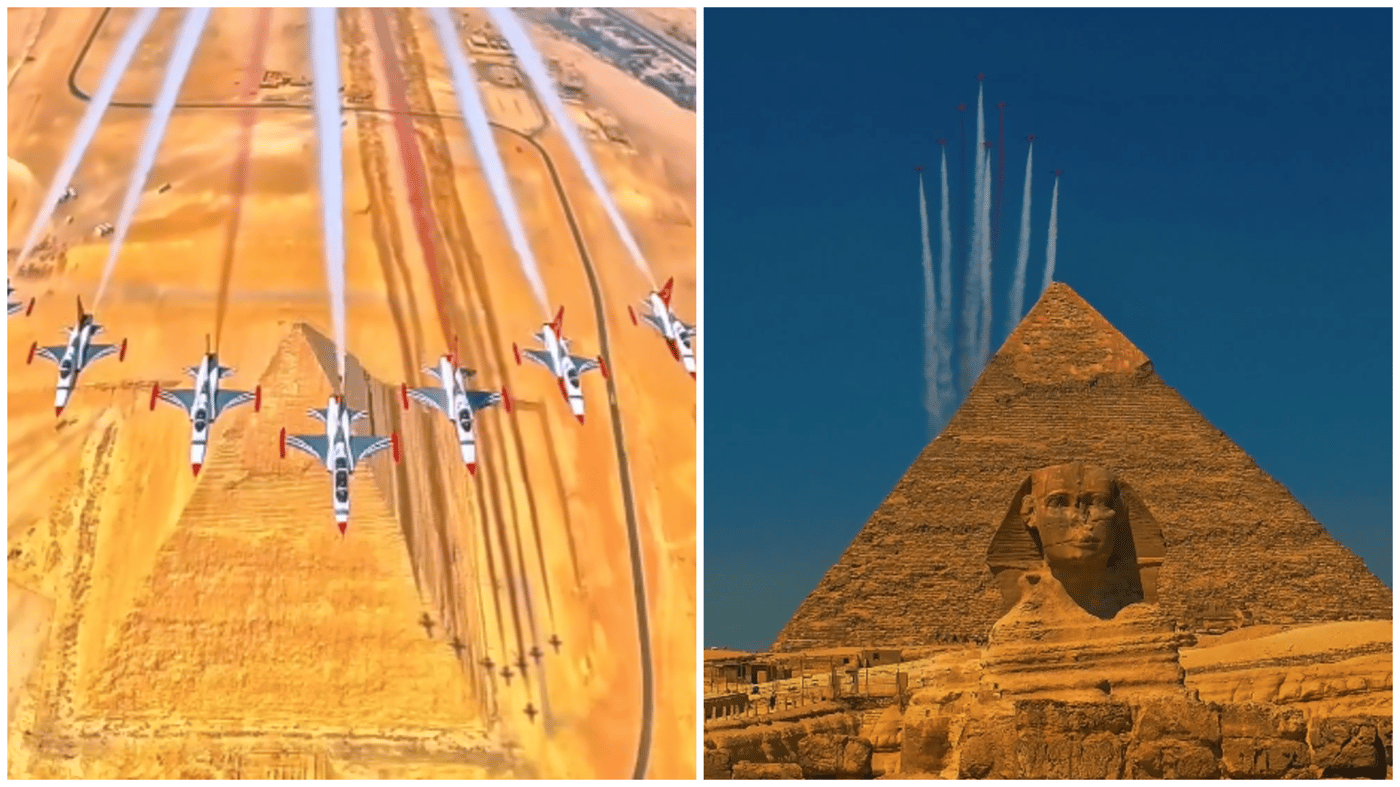 ישראל פוקחת עין: מטוסי קרב טורקיים במפגן מעל הפירמידות
