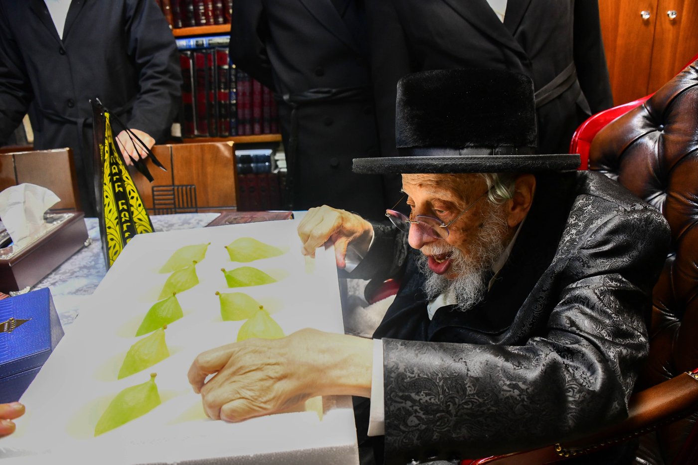 גדולי ישראל בבחירת אתרוגים לקראת חג הסוכות | צילום: שוקי לרר