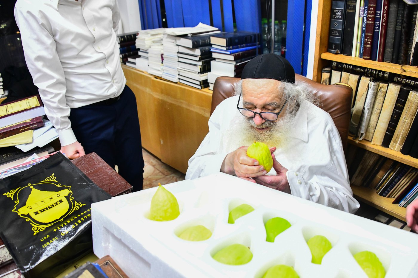 גדולי ישראל בבחירת אתרוגים לקראת חג הסוכות | צילום: שוקי לרר