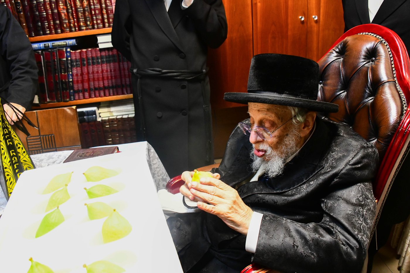 גדולי ישראל בבחירת אתרוגים לקראת חג הסוכות | צילום: שוקי לרר