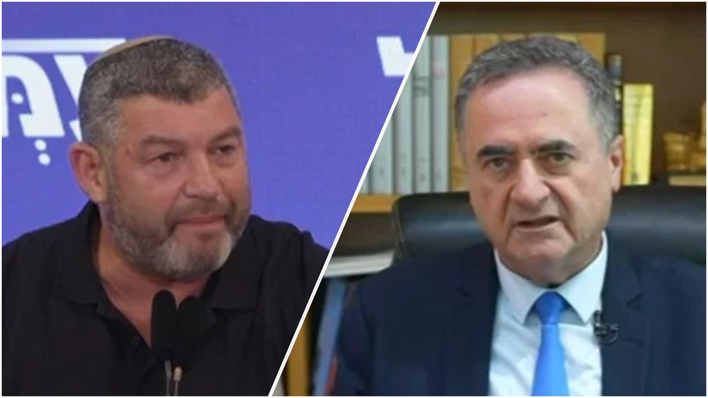 שר הביטחון ישראל כ"ץ ויו"ר מפלגת 'עמך ישראל' עופר וינטר