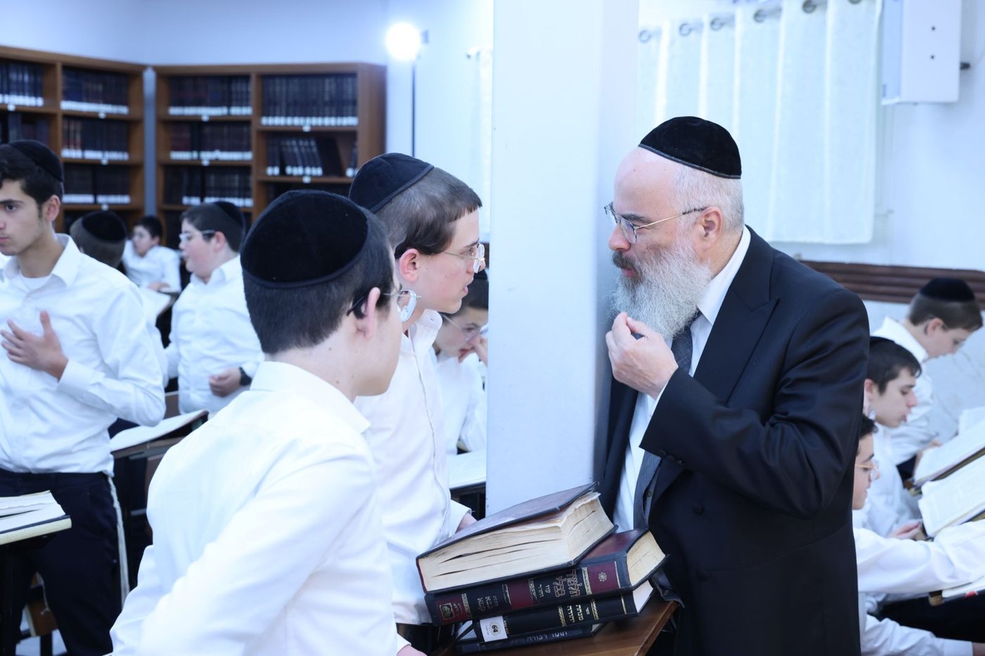 הגר"ש שטיינמן בישיבת ברכת שמואל | צילום: באדיבות המצלם