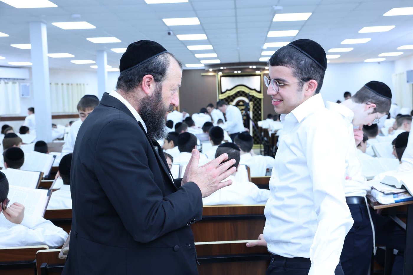 הגר"ש שטיינמן בישיבת ברכת שמואל | צילום: באדיבות המצלם