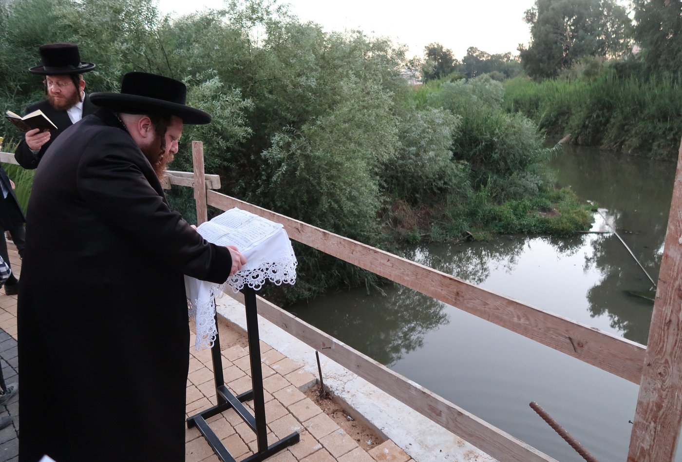 האדמו"ר ממיאלען שליט"א בתשליך | צילום: י. פריד