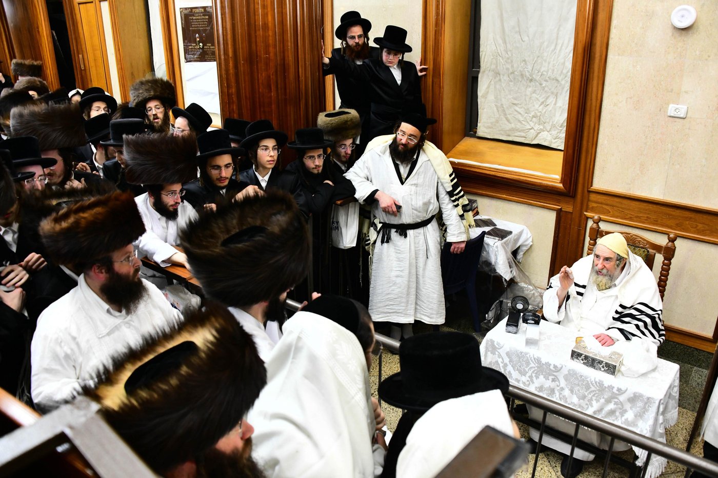 מוצאי יום כיפור בחצר הקודש רחמסטריווקא | צילום: שוקי לרר