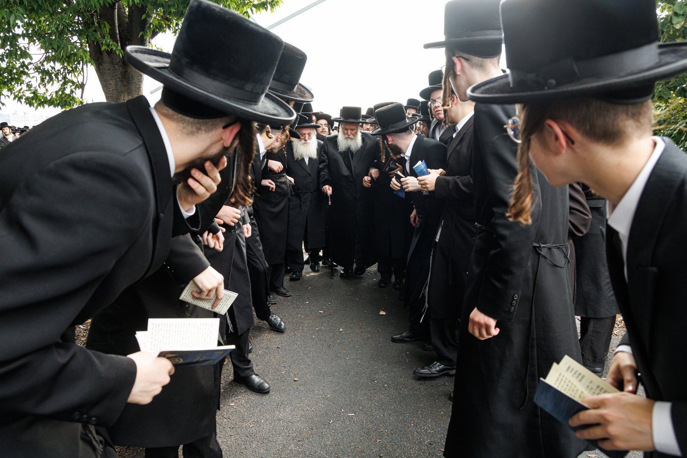 האדמו"ר מבאבוב שליט"א באמירת תשליך | צילום: אחים לאנטשעווסקי