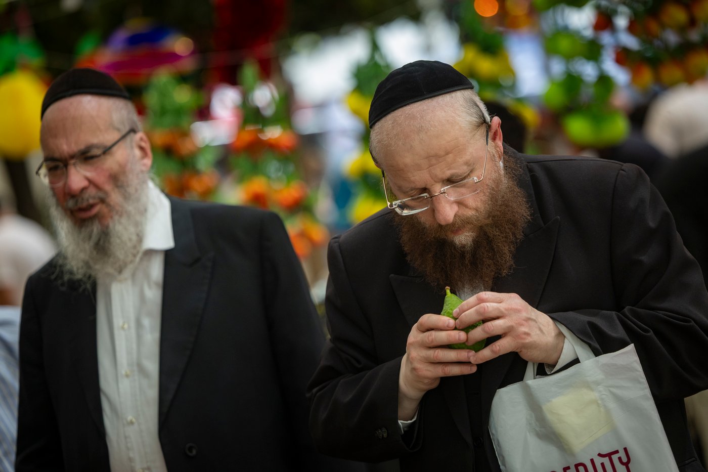 דוכני ארבעת המינים בשוק מחנה יהודה בירושלים