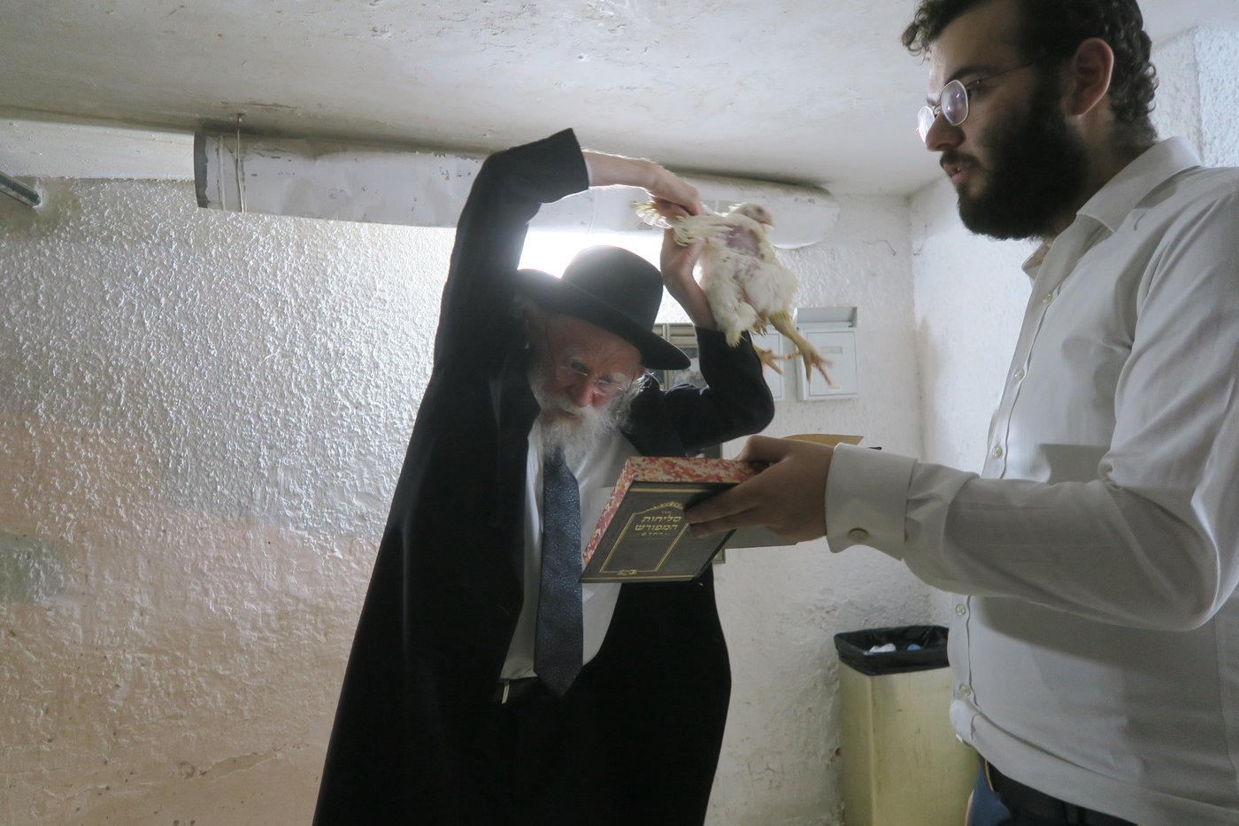 הגאון רבי שמעון גלאי שליט"א במנהג כפרות | צילום: מ. אדלר