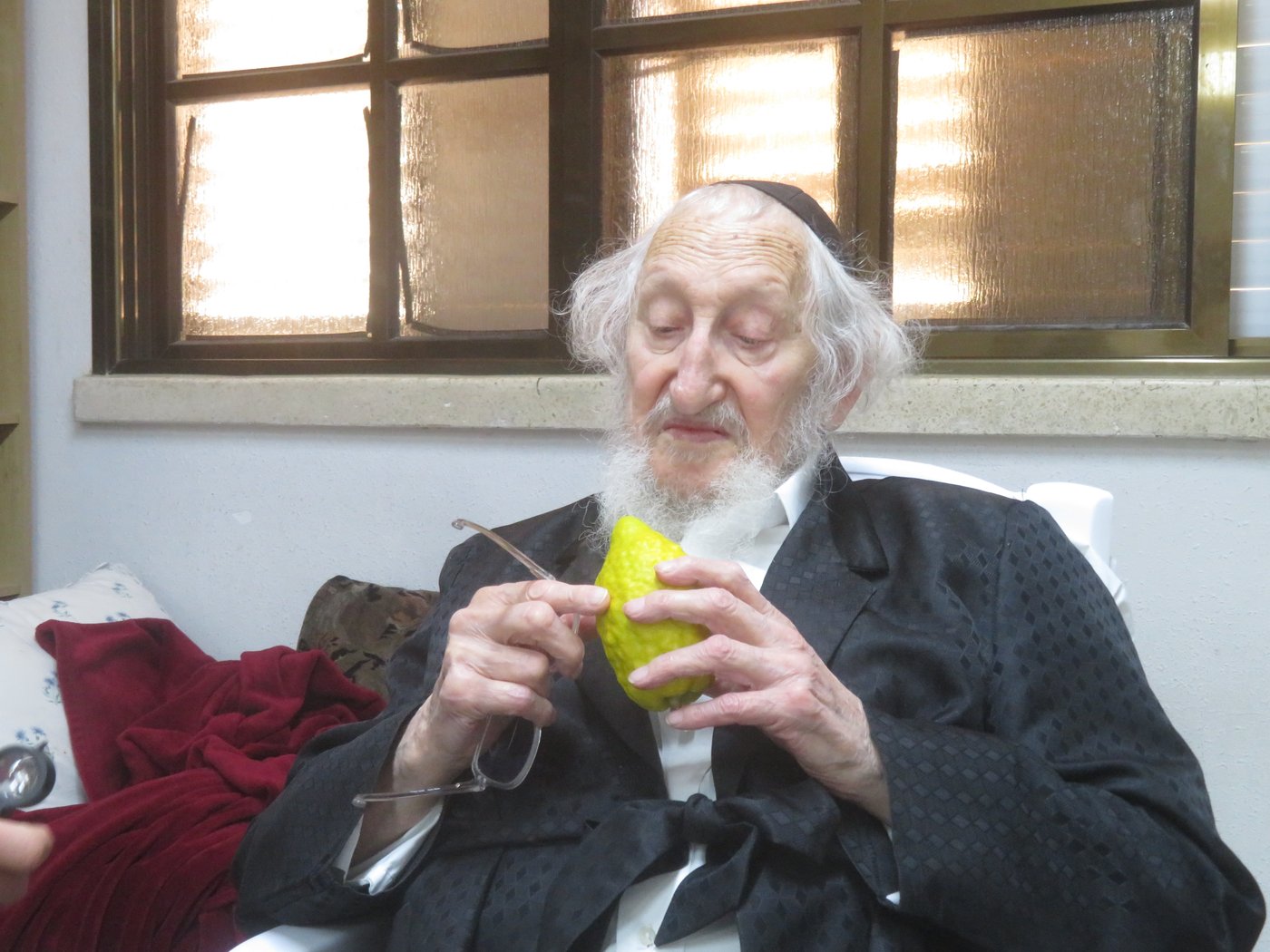 ערב סוכות במעונו של הגאון רבי אריה לוי שליט"א | צילום: באדיבות המצלם