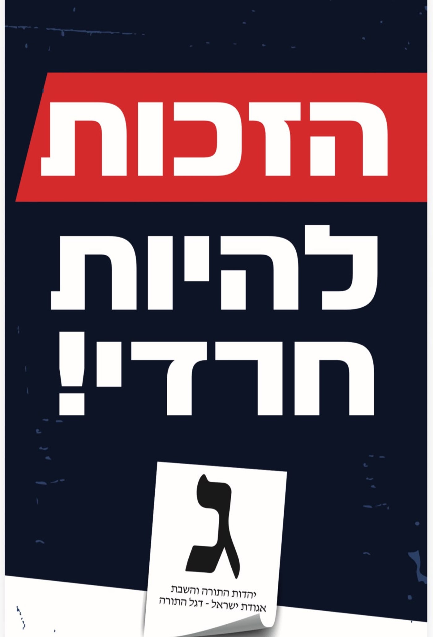 "הזכות להיות חרדי": יהדות התורה מתניעה את הקמפיין