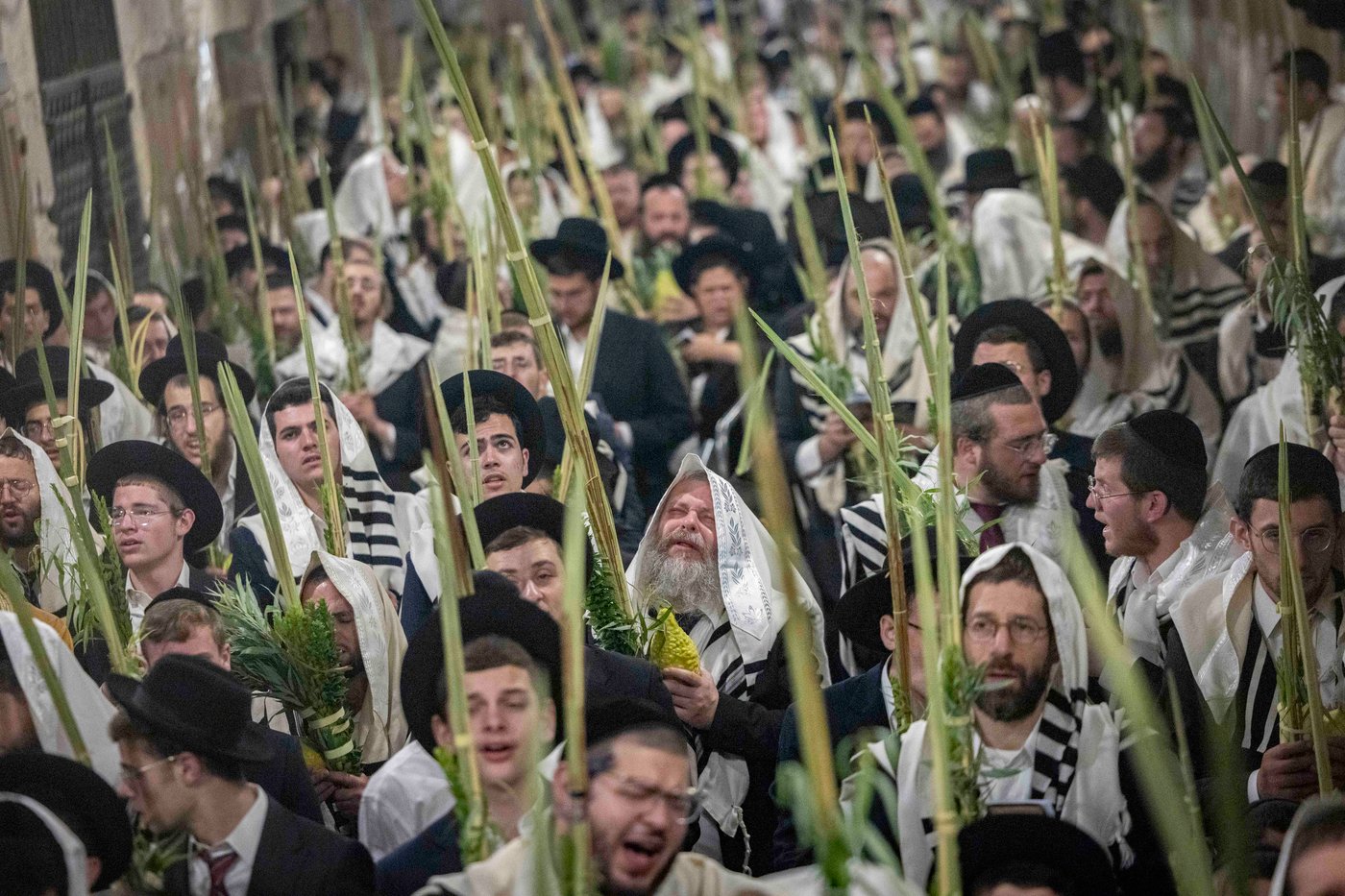 תפילת חול המועד סוכות בעיר העתיקה בירושלים | צילום: חיים גולדברג, פלאש 90