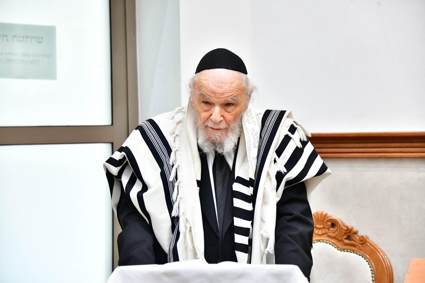 הגאון רבי דב לנדו  והגאון רבי משה הלל הירש בנטילת לולב | צילום: שוקי לרר