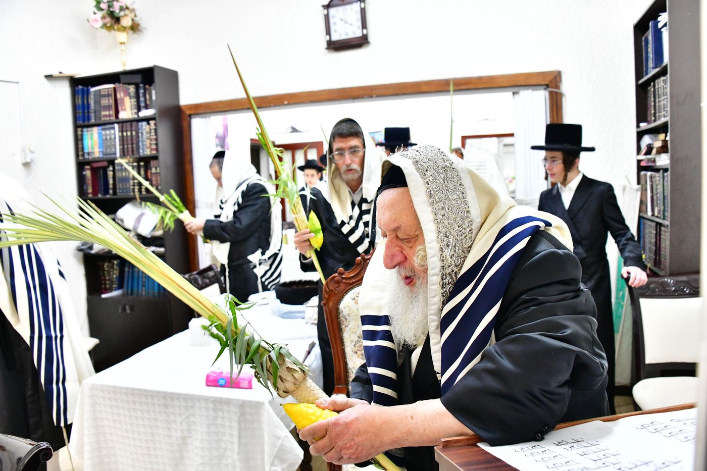 האדמו"ר מנאראל שליט"א בעבודת הנענועים | צילום: שוקי לרר