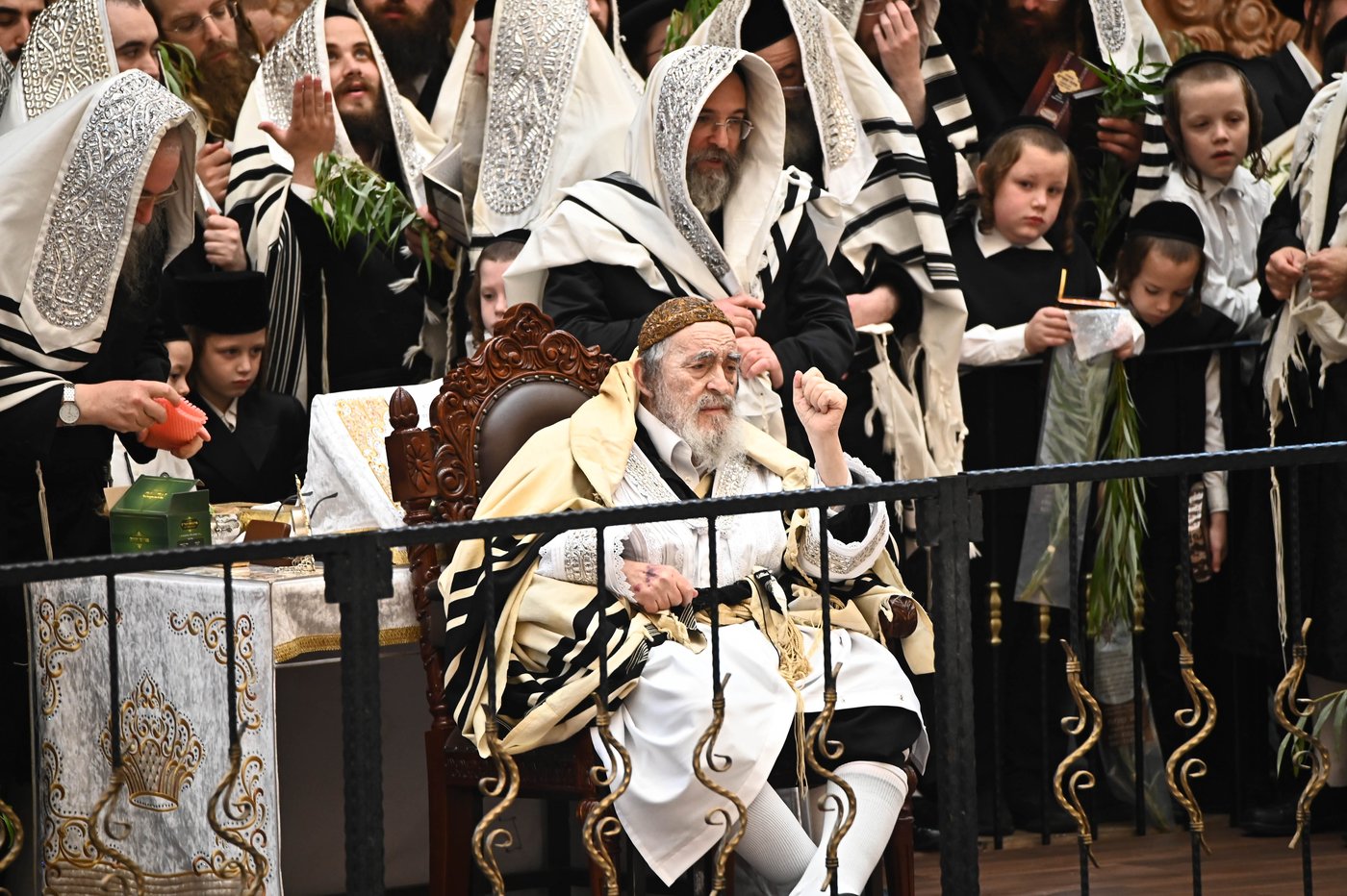 הושענא רבה בחצר הקודש ויז'ניץ | צילום: שוקי לרר