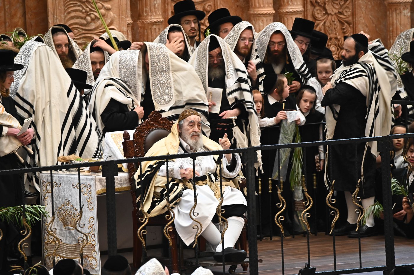 הושענא רבה בחצר הקודש ויז'ניץ | צילום: שוקי לרר