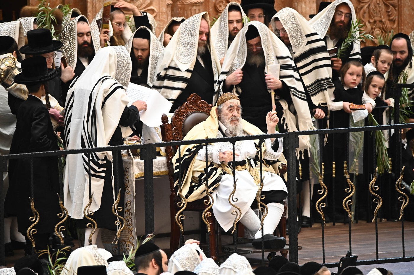 הושענא רבה בחצר הקודש ויז'ניץ | צילום: שוקי לרר