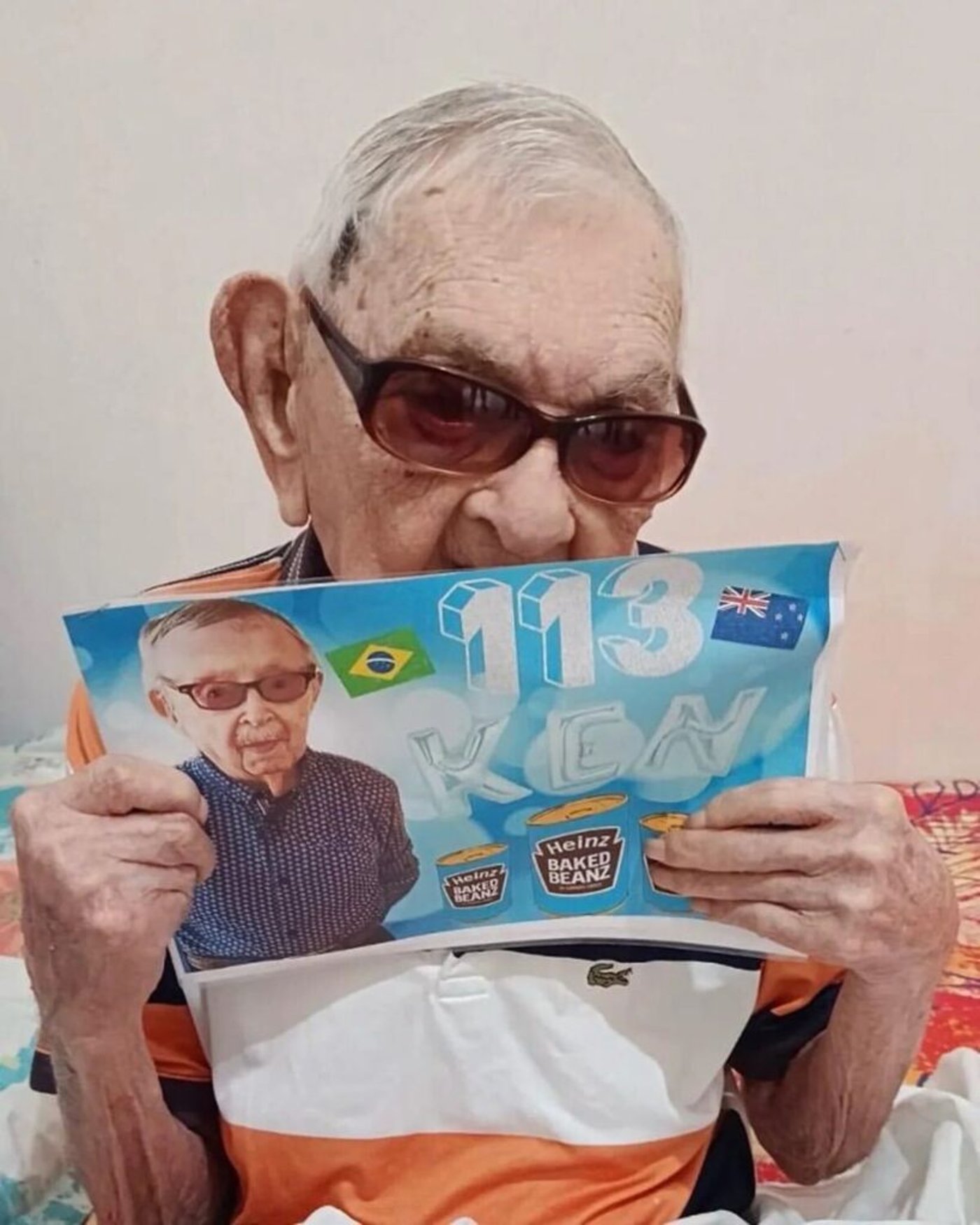 ז'ואאו מרינו נטו מברזיל, הגבר המבוגר בעולם, שולח ברכות יום הולדת לקן ויקס