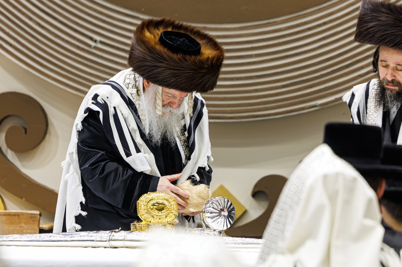 האדמו"ר מבאבוב שליט"א בנענועים בחג הסוכות | צילום: אחים לאנטשעווסקי