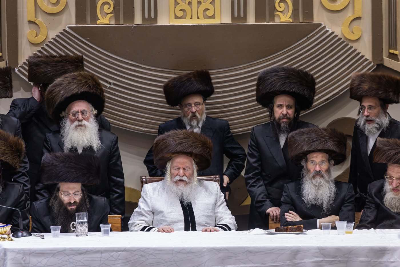 הושענא רבה בחצר הקודש באבוב | צילום: אחים לאנטשעווסקי