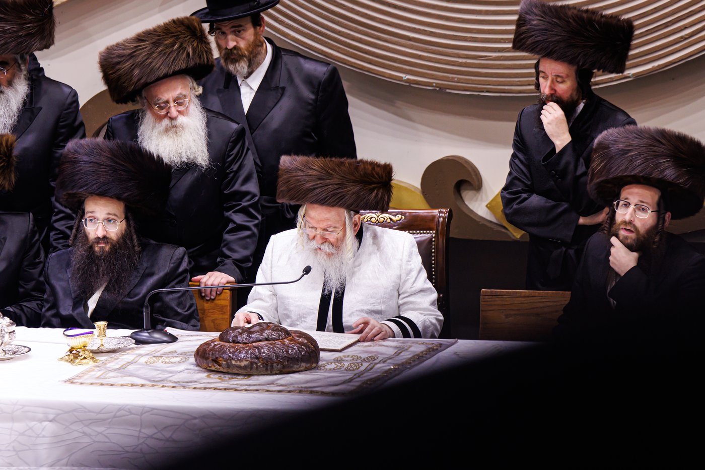 הושענא רבה בחצר הקודש באבוב | צילום: אחים לאנטשעווסקי
