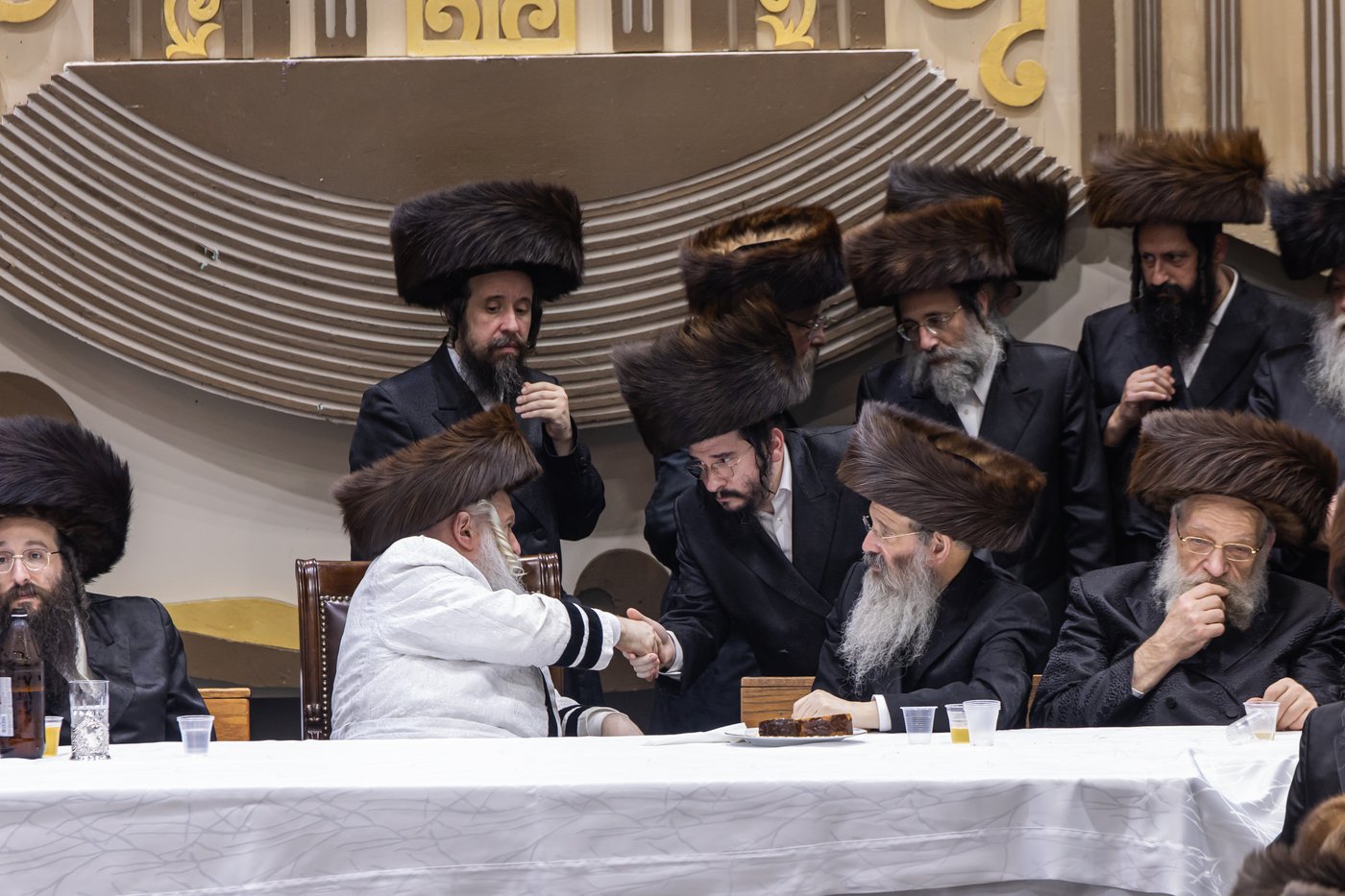 הושענא רבה בחצר הקודש באבוב | צילום: אחים לאנטשעווסקי