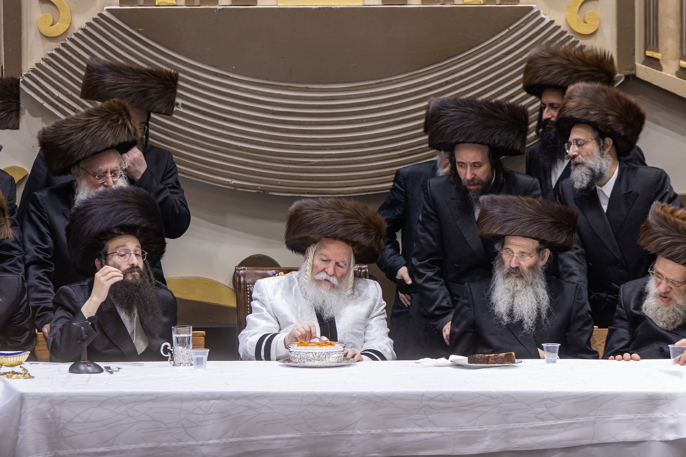 הושענא רבה בחצר הקודש באבוב | צילום: אחים לאנטשעווסקי