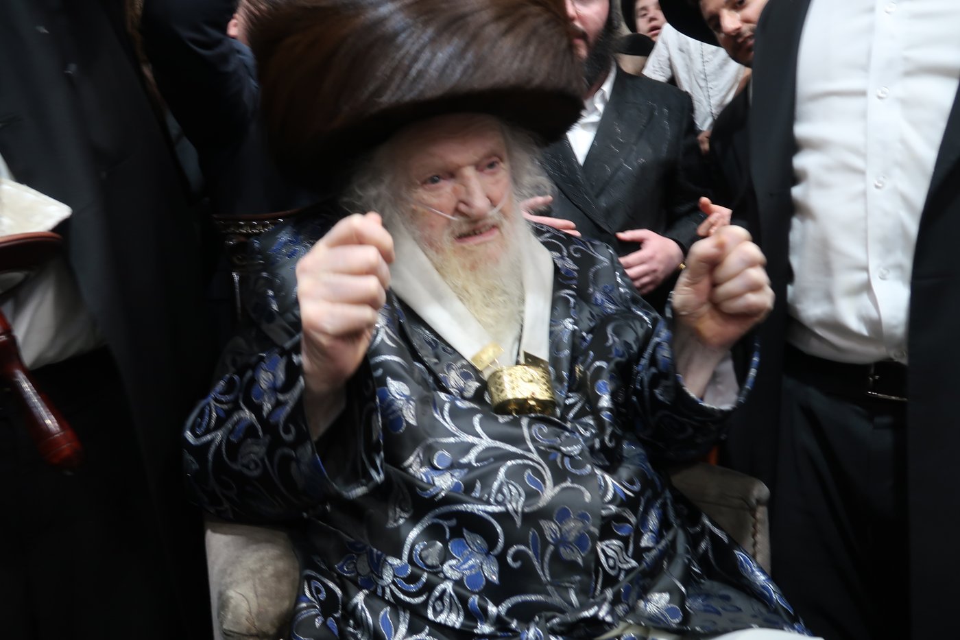 הגאון רבי משה שטרנבוך שליט"א בהקפות שניות | צילום: באדיבות המצלם