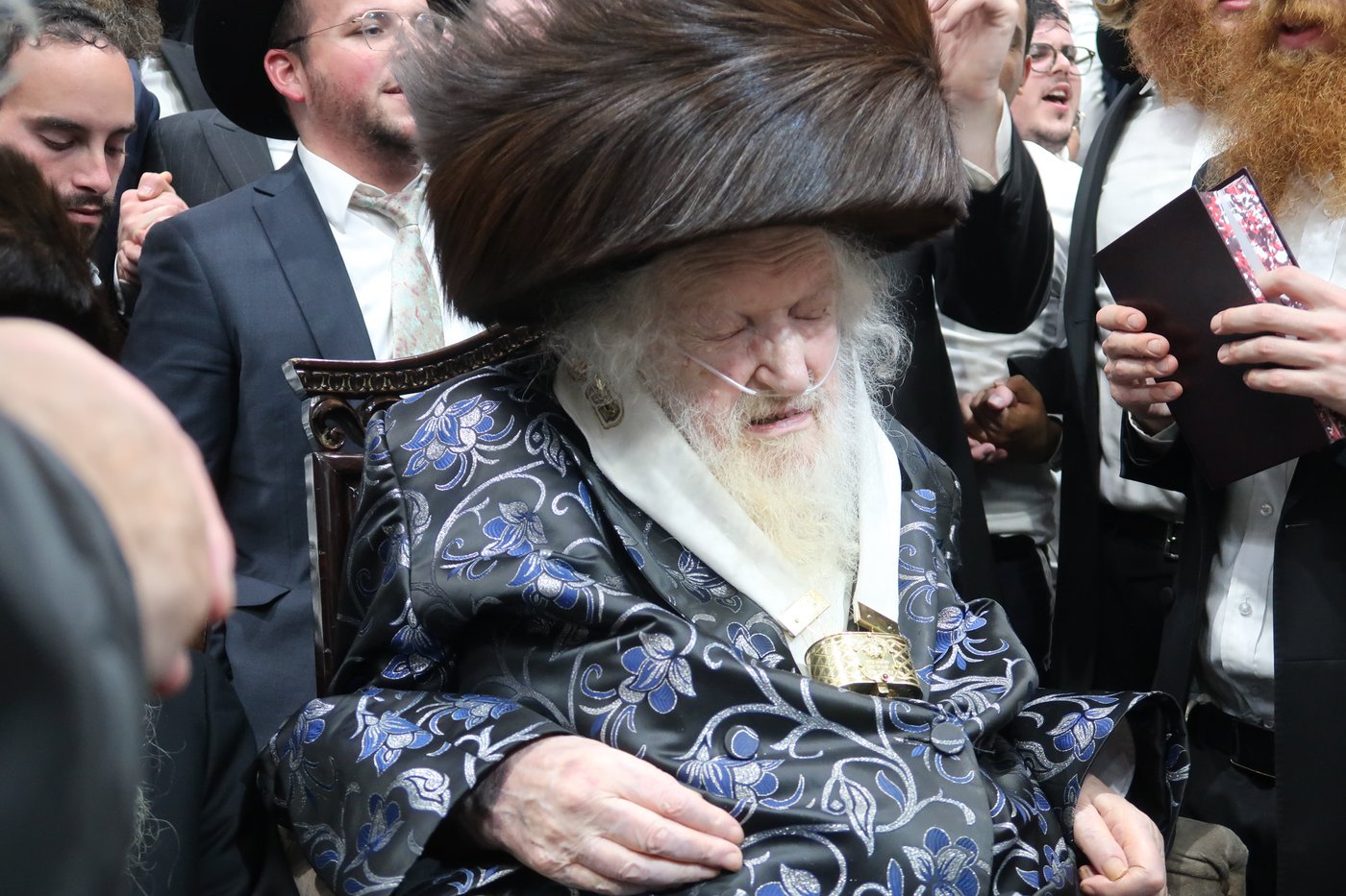 הגאון רבי משה שטרנבוך שליט"א בהקפות שניות | צילום: באדיבות המצלם