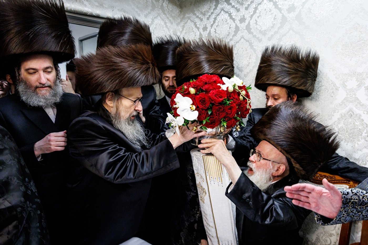 הכנסת ספר התורה בחצר סאטמר | צילום: יוסי גאלדבערגער - היי רעז