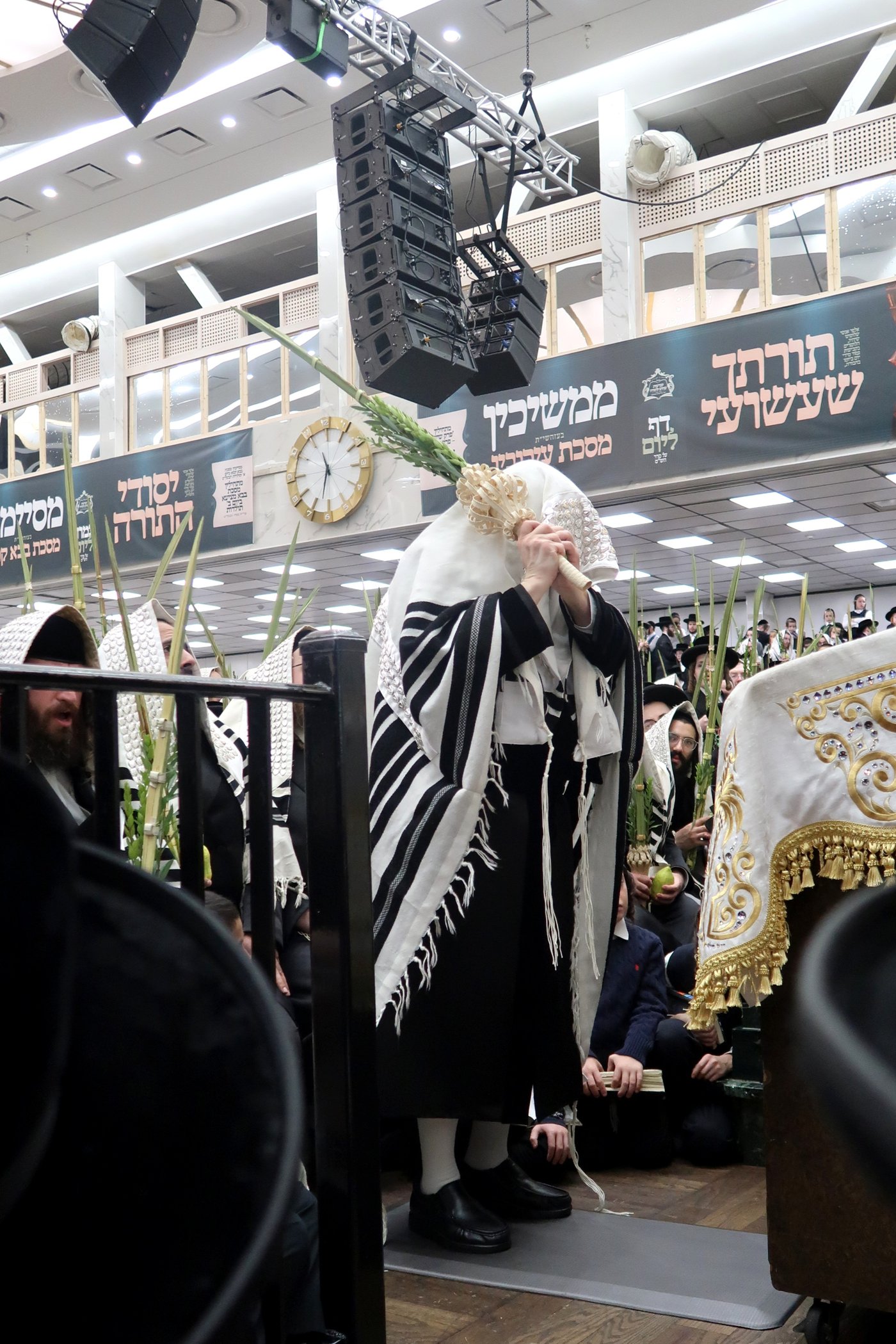 האדמו"ר מסאטמר שליט"א בעבודת הנענועים | צילום: בחצרות סאטמאר