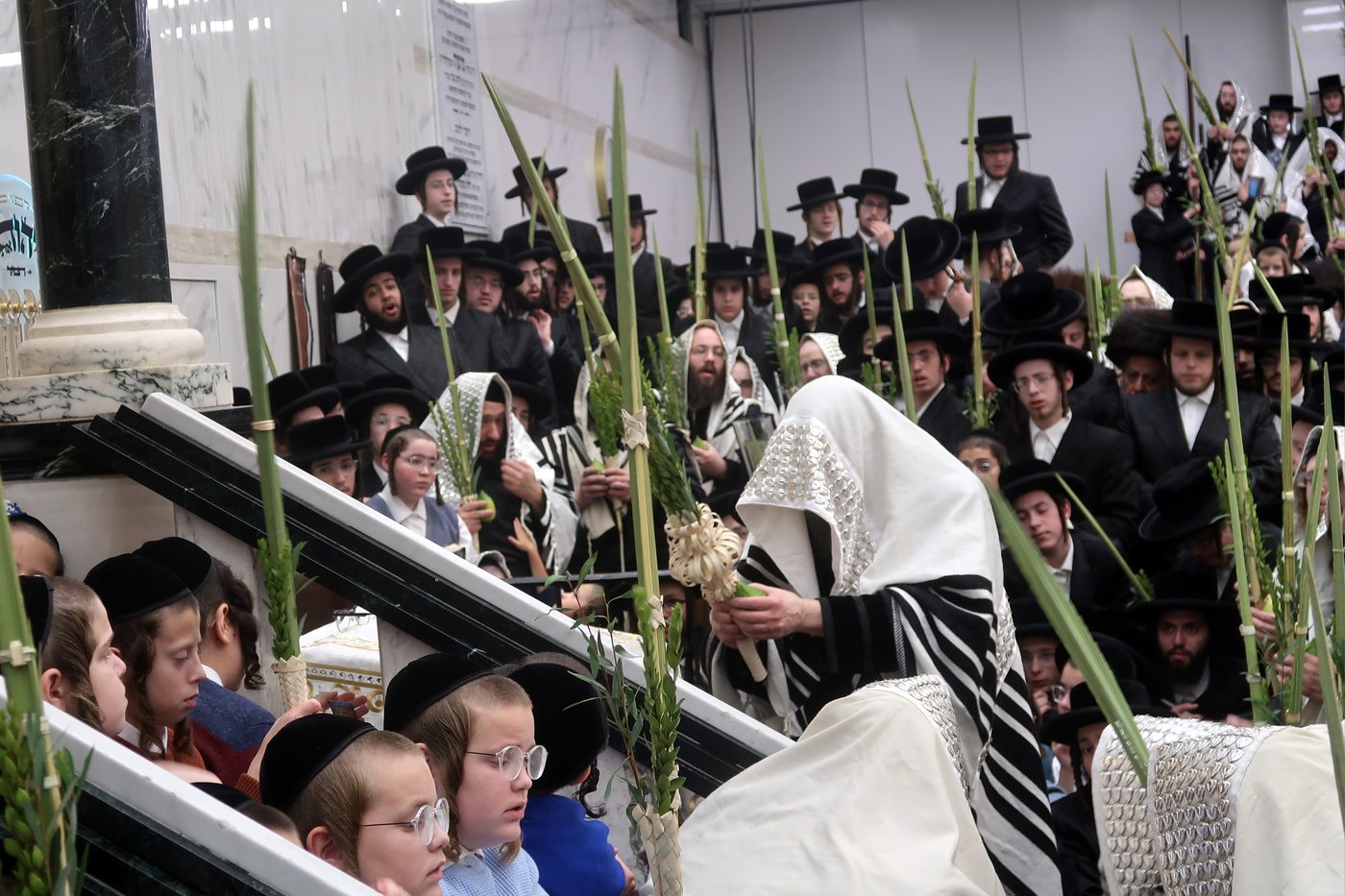 האדמו"ר מסאטמר שליט"א בעבודת הנענועים | צילום: בחצרות סאטמאר