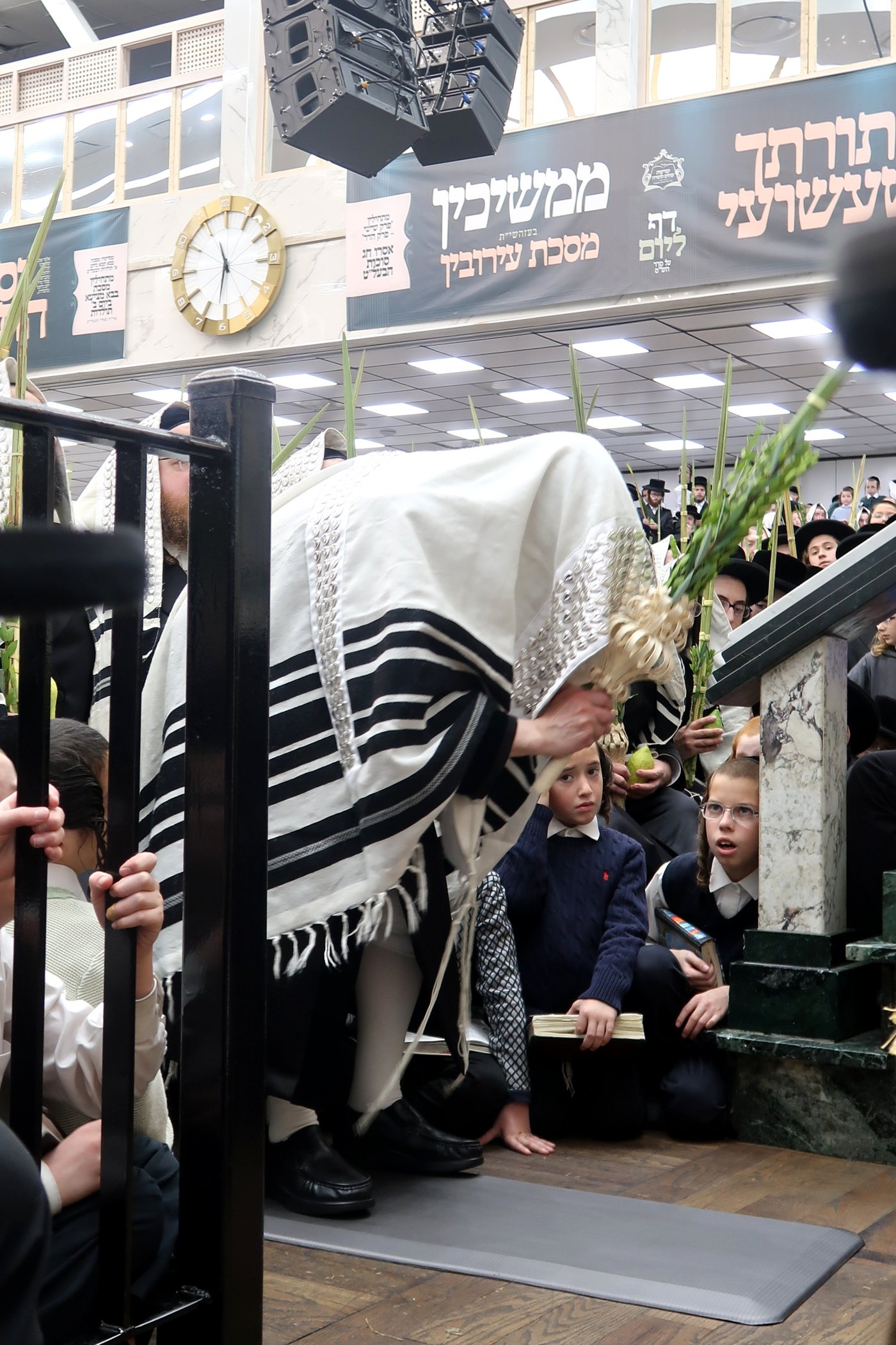 האדמו"ר מסאטמר שליט"א בעבודת הנענועים | צילום: בחצרות סאטמאר
