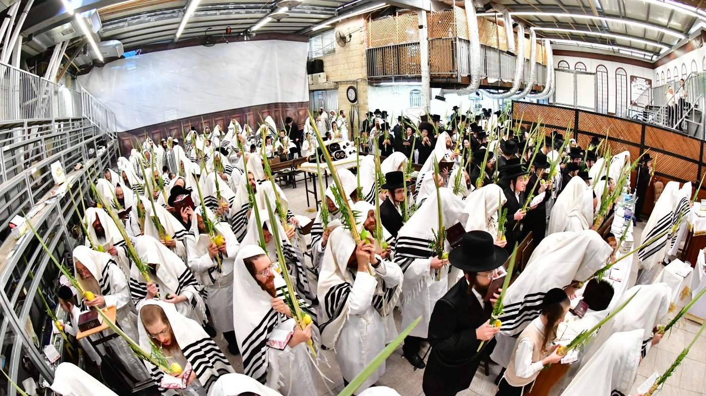 הושענא רבה בחצר הקודש פינסק קרלין