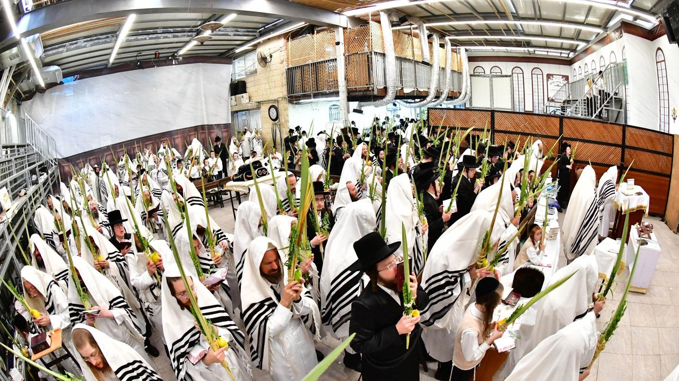 הושענא רבה בחצר הקודש פינסק קרלין
