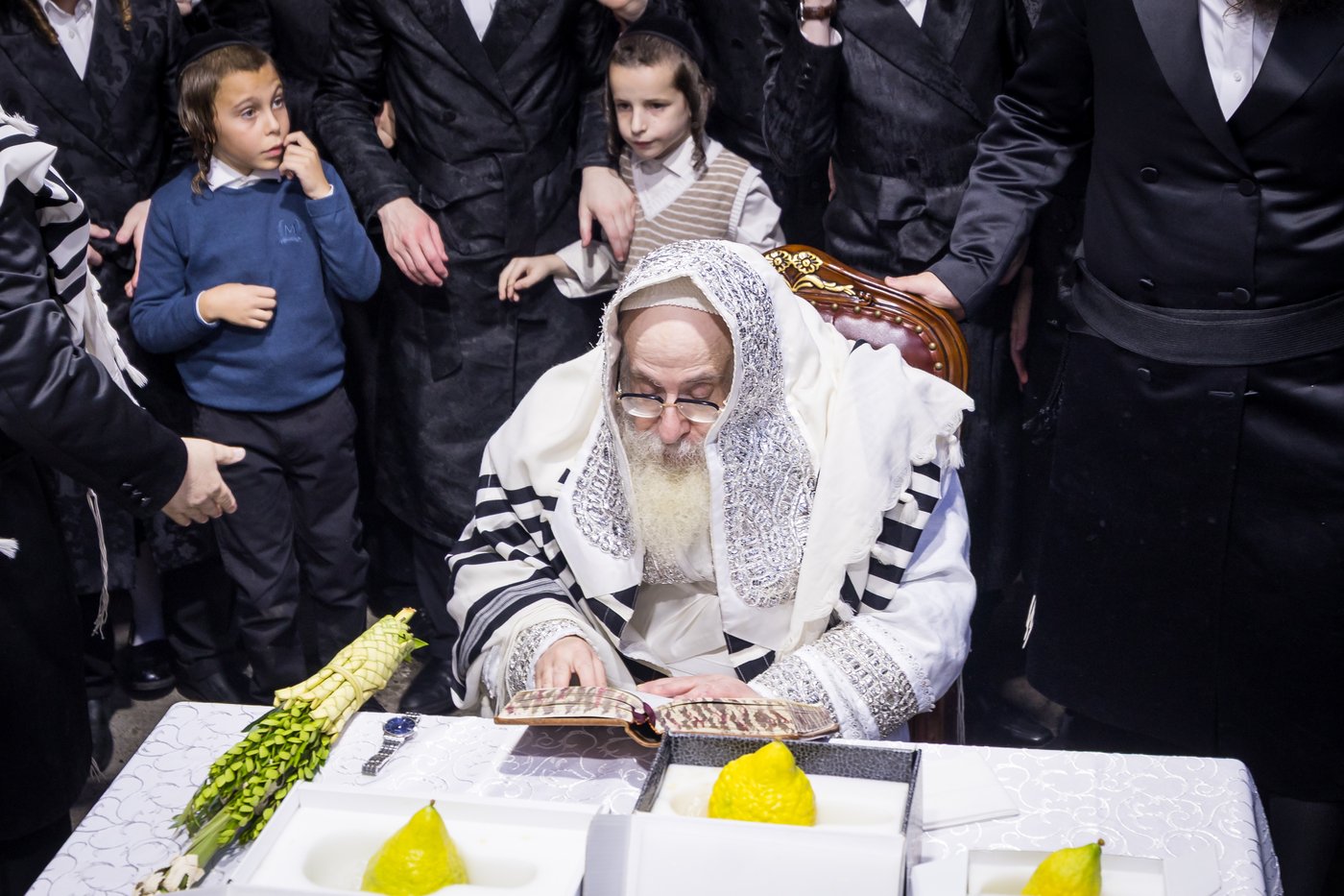 ירח האיתנים בחצר הקודש צאנז קלויזנבורג | צילום: אחים לאנטשעווסקי