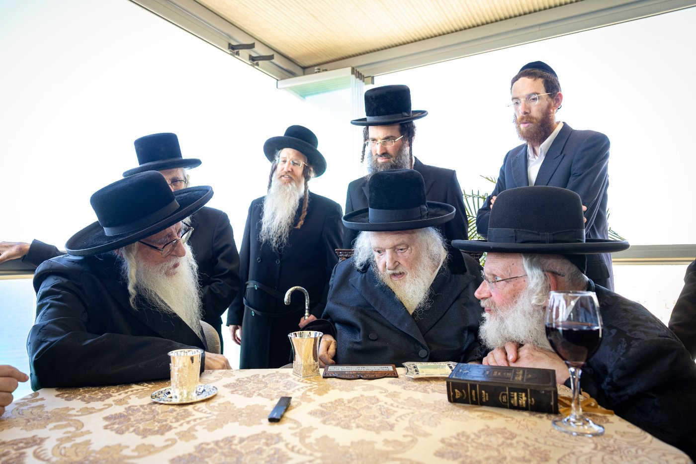 האדמו"ר מצאנז שליט"א בביקור אצל הגאון רבי משה שטרנבוך שליט"א | צילום: א. אייזנבאך
