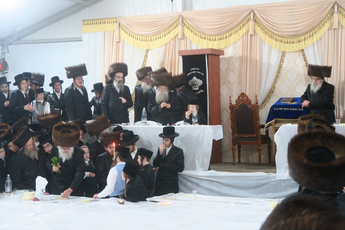 האדמו"ר מנדבורנה שליט"א בשבת ההתאחדות במירון | צילום: מ. אדלר