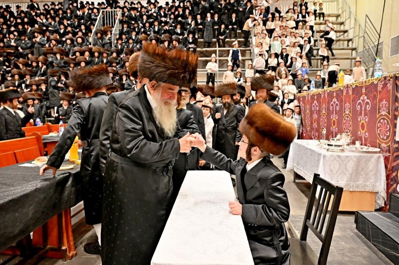 שמחת בר המצווה בחצר ויז'ניץ | צילום: יהושע פרוכטר