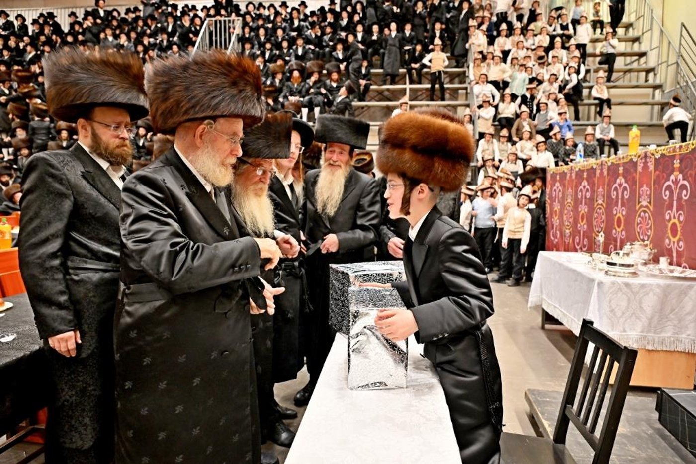 שמחת בר המצווה בחצר ויז'ניץ | צילום: יהושע פרוכטר