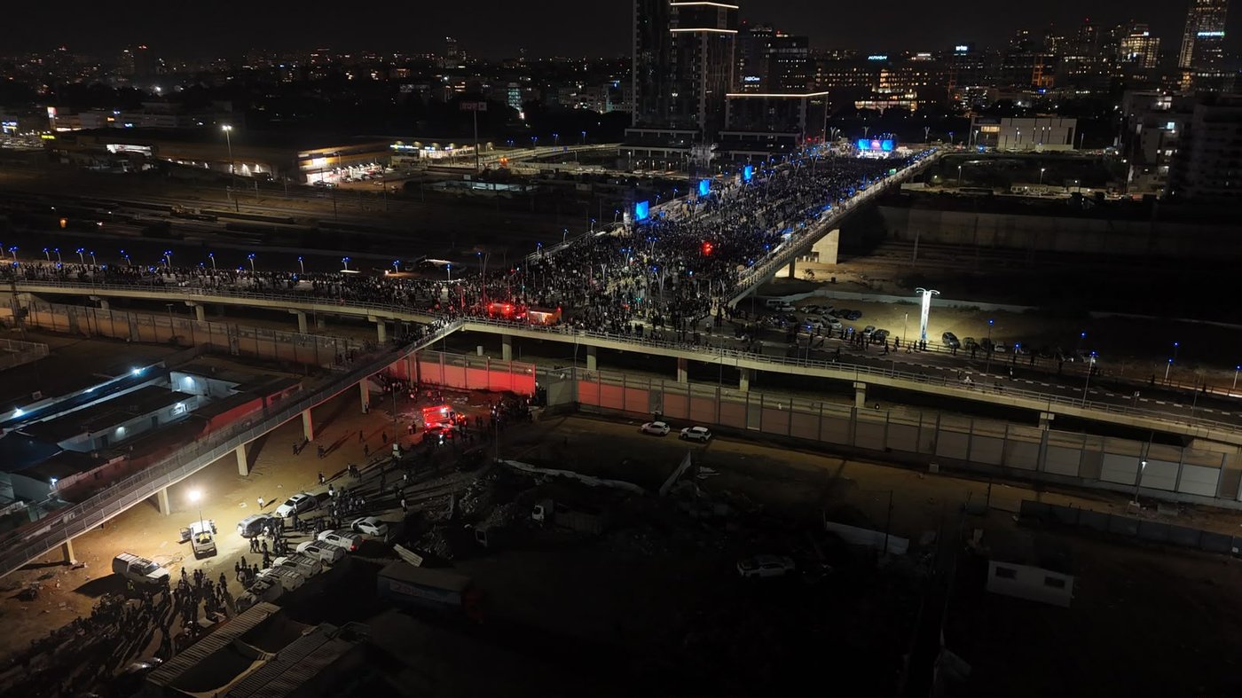 מהעצרת בבני ברק | צילום רחפן