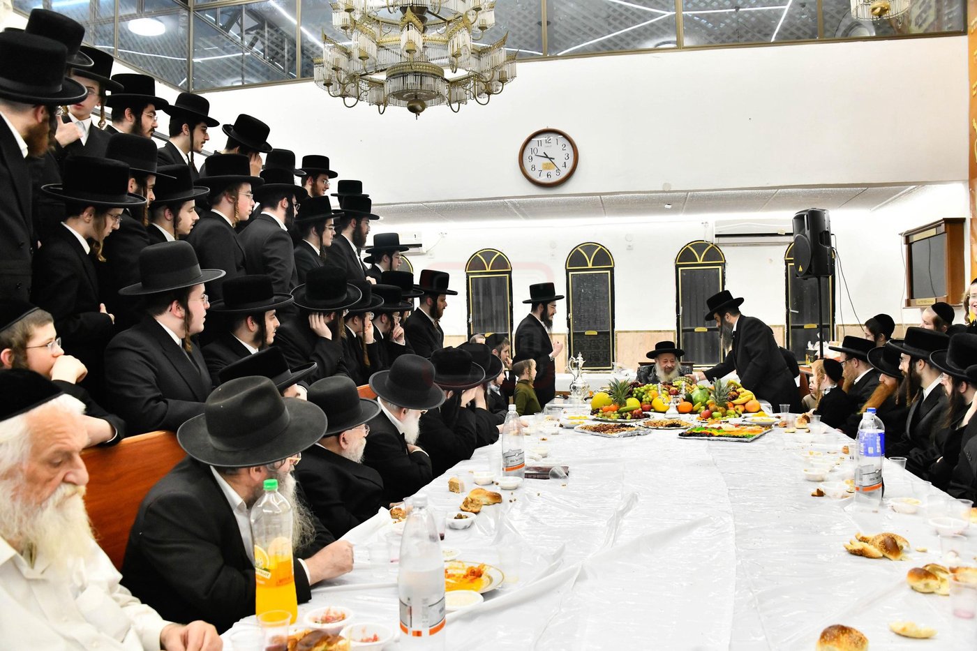 האדמו"ר מדעעש בעריכת השולחן לרגל ט"ו בשבט