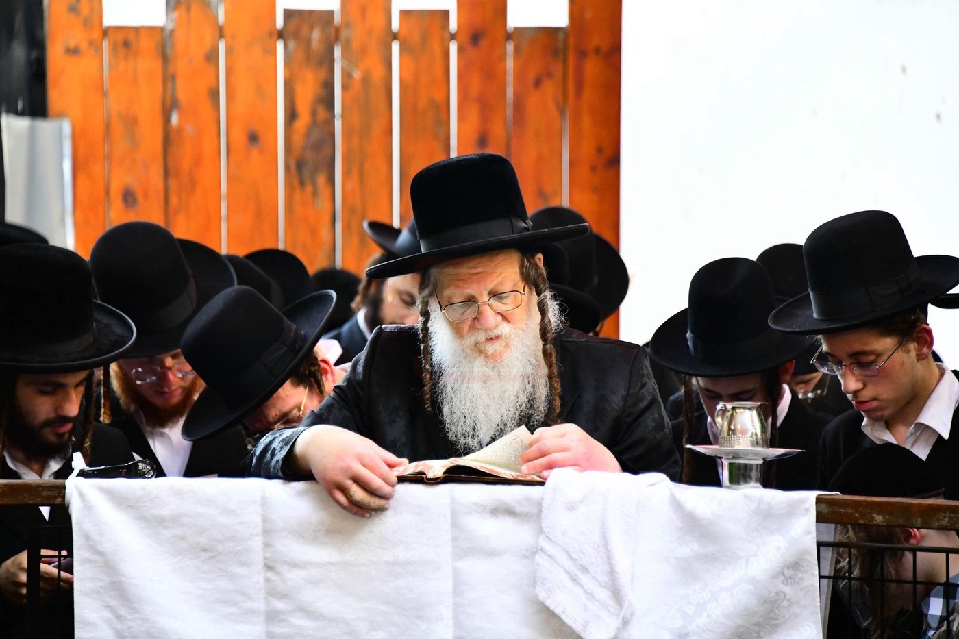 האדמו"ר ממודז'יץ בתשליך | צילום: שוקי לרר