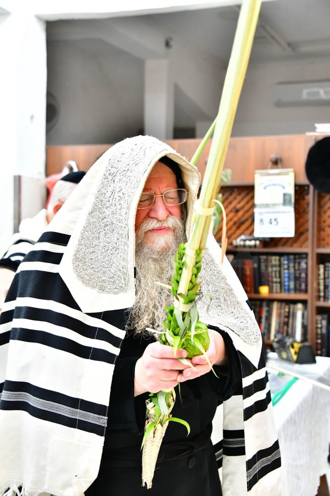 האדמו"ר מקוזמיר בנטילת ארבעת המינים