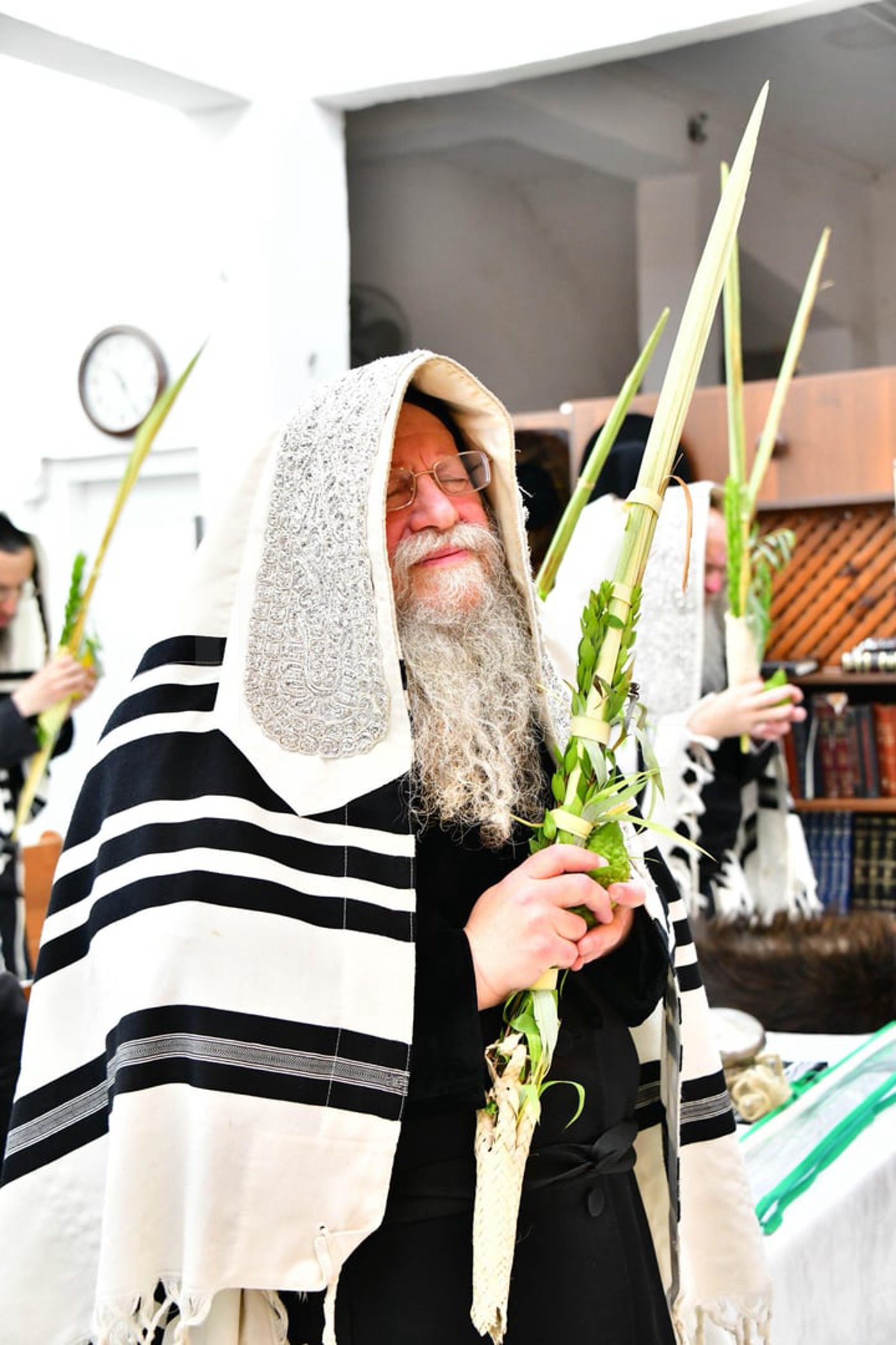 האדמו"ר מקוזמיר בנטילת ארבעת המינים