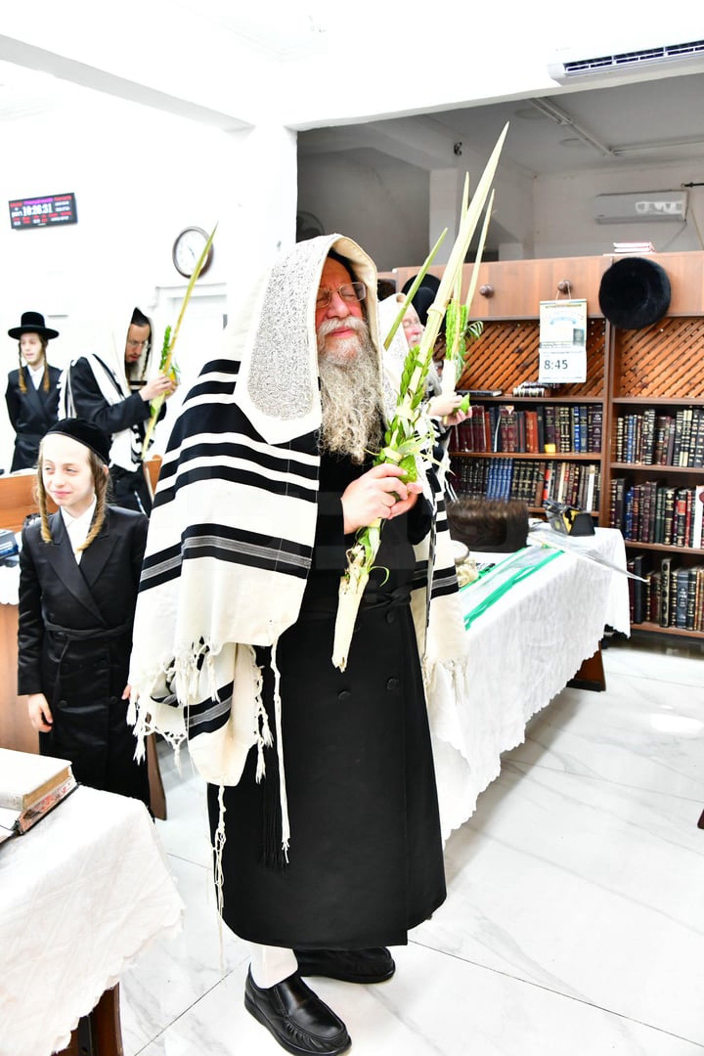 האדמו"ר מקוזמיר בנטילת ארבעת המינים