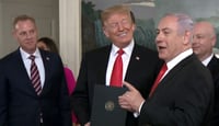 טראמפ ונתניהו בטקס ההכרה בגולן בבית הלבן