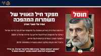צה"ל מאשר רשמית: מפקד חיל האוויר של משמרות המהפכה - חוסל הלילה בתקיפה