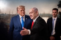 נתניהו וטראמפ בביקורו המדיני של נתניהו בארה"ב