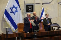 הנשיא טראמפ בביקורו בכנסת