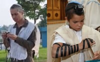 מרגש: הילד המתוק הניח תפילין במקום שאביו הקדוש הציל חיים כרופא